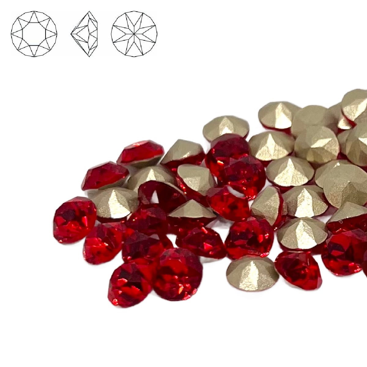 Aurora Pointy Back Chaton (C1088) SS29 – 6mm – Light Siam – Pack of 2