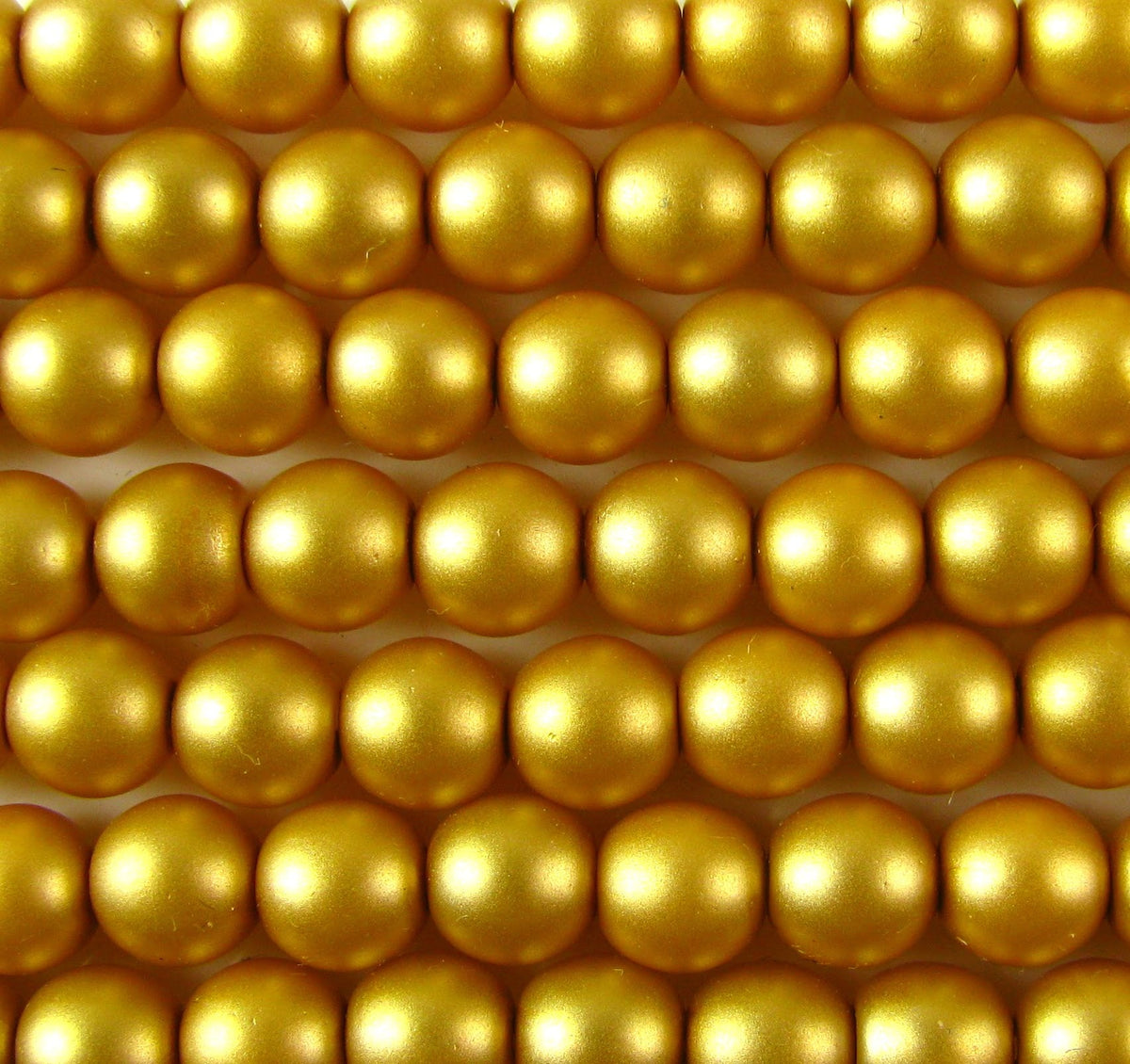 4mm Czech Round Glass Pearl - Bag of 100 – 75686 – Frosted Gold