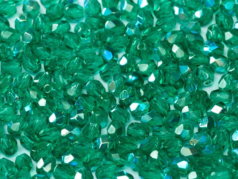 4mm Czech Fire Polish – 50720/28701 - Emerald AB x 100