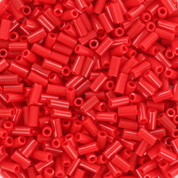 3mm Miyuki Bugle Beads (Size #1) - 7g Bag - Opaque Red - 408
