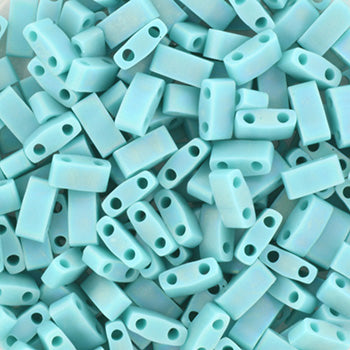 Miyuki Half Tila Beads - 5g Bag - Opaque Turquoise Green Matte AB - LTH0412FR
