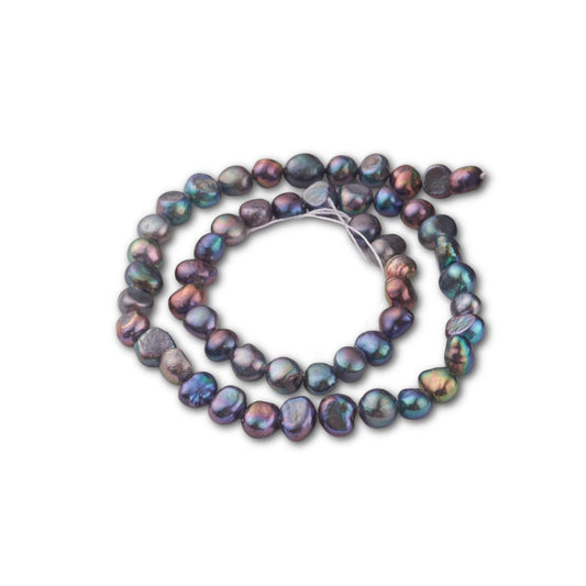 5-6mm Peacock Nugget Pearl Strand - Approx 70 Pearls