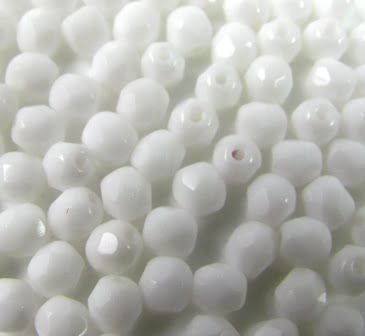 4mm Czech Fire Polish – 03000 – Opaque White x 100