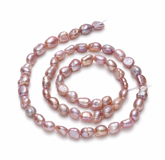 5-6mm Orchid Nugget Freshwater Pearl Strand - Approx 55 Pearls