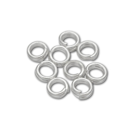 Silver Plated 4mm Split Rings - Pack of 50