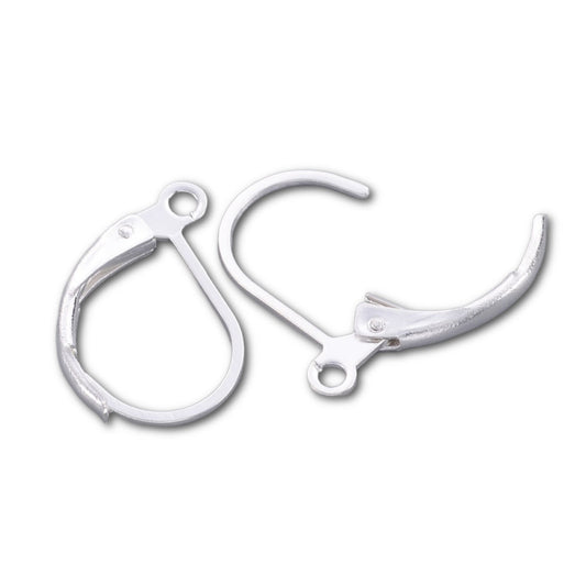 Silver Plated Oval Leverback Earring Findings x 5 pairs