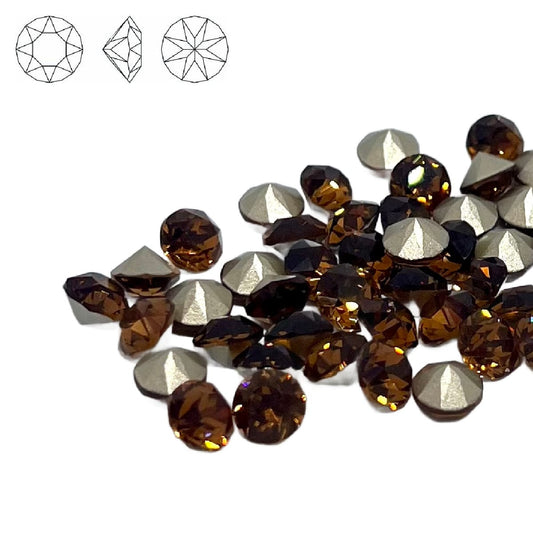 Aurora Pointy Back Chaton (C1088) SS29 – 6mm – Smoked Topaz – Pack of 2