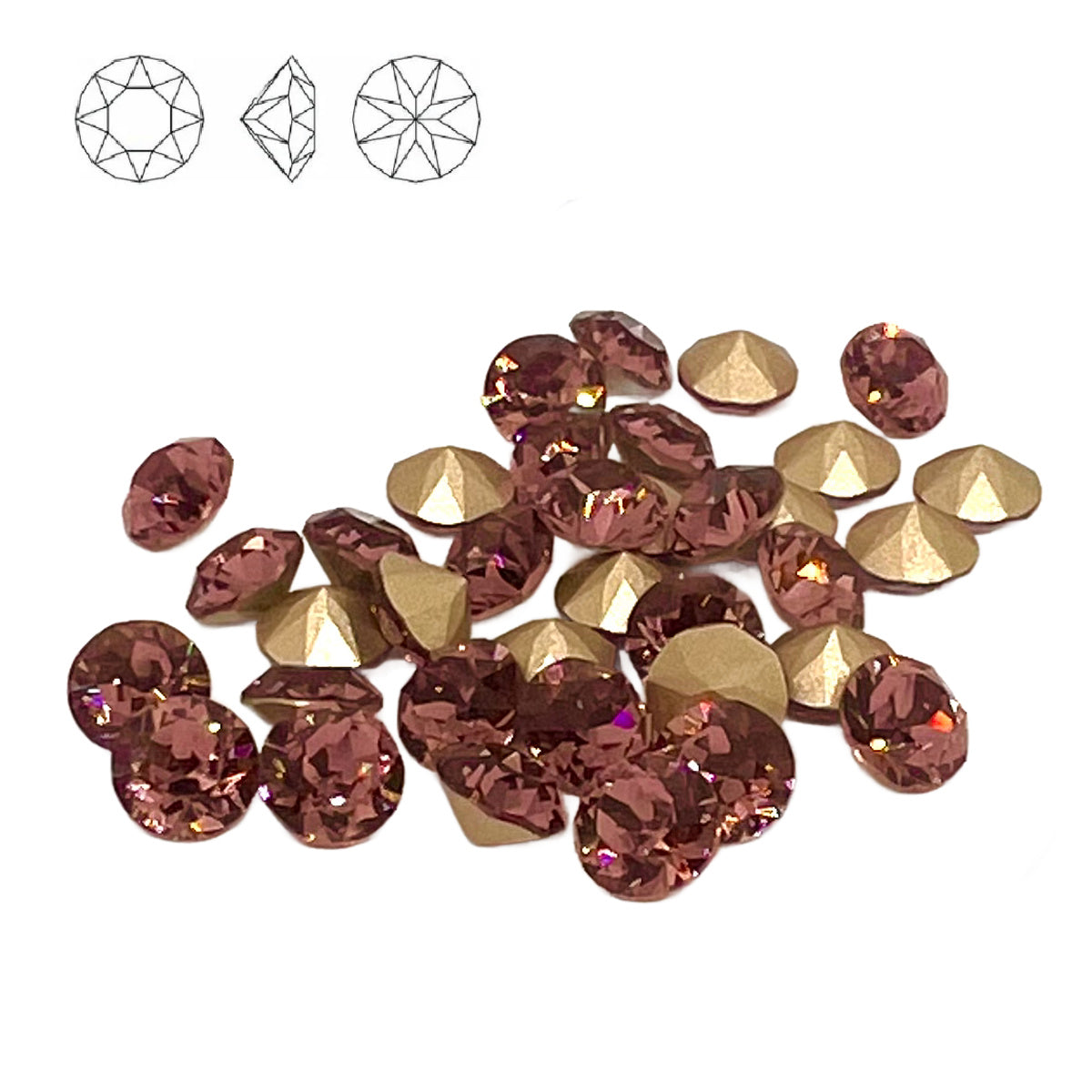 Aurora Pointy Back Chaton (C1028) SS39 – 8mm – Light Amethyst – Pack of 2