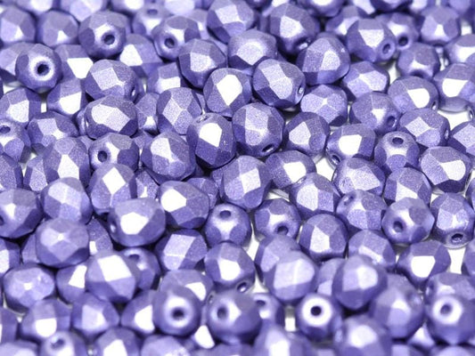 4mm Czech Fire Polish – 02010/29425 - Alabaster Metallic Violet x 100