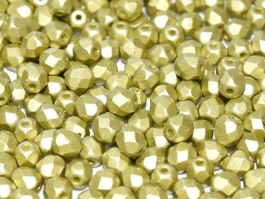 4mm Czech Fire Polish – 02010/29482 - Alabaster Metallic Lemongrass x 100