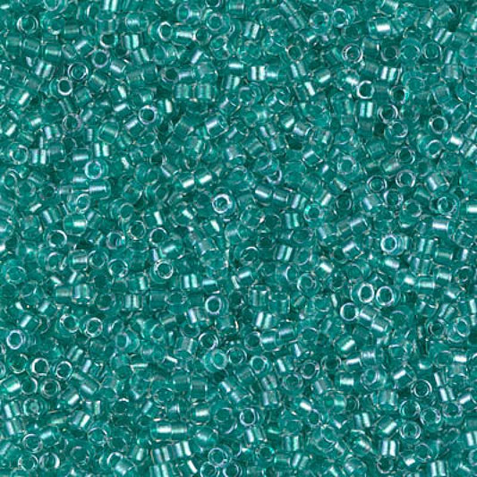 11/0 – Miyuki Delica - 5g Bag - Sparkling Turquoise Lined Crystal – DB0904