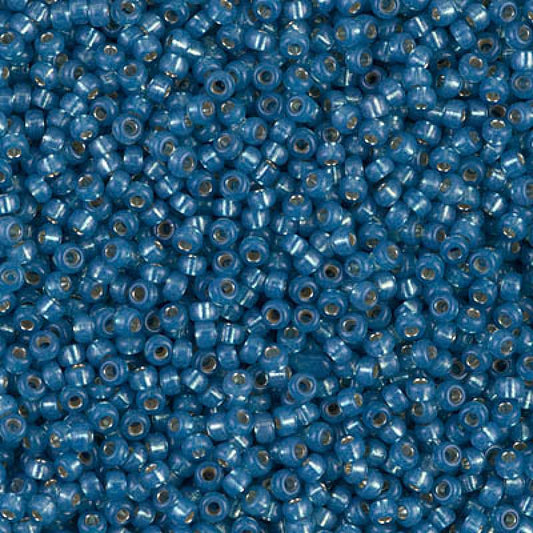 11/0 Miyuki Seed Beads 25g Bag – Dyed Denim Blue Silver Lined Alabaster - Colour 648