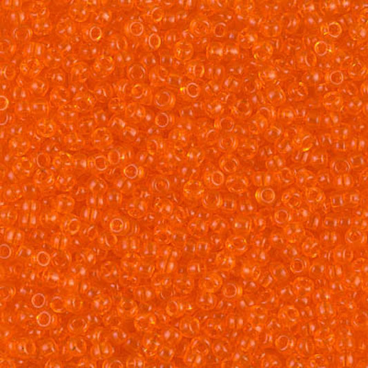 11/0 Miyuki Seed Beads - 25g Bag – Transparent Orange - Colour 138