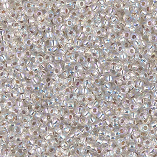 11/0 Miyuki Seed Beads 25g Bag – Silver Lined Crystal AB - Colour 1001