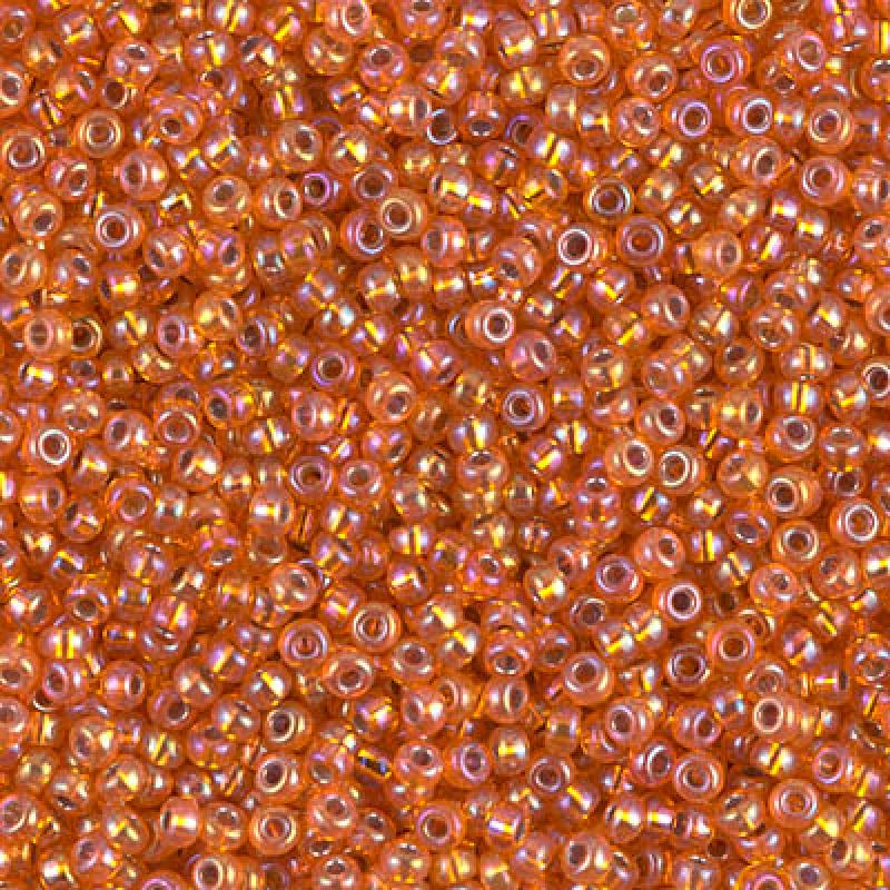 11/0 Miyuki Seed Beads 25g Bag – Silver Lined Orange AB - Colour 1008