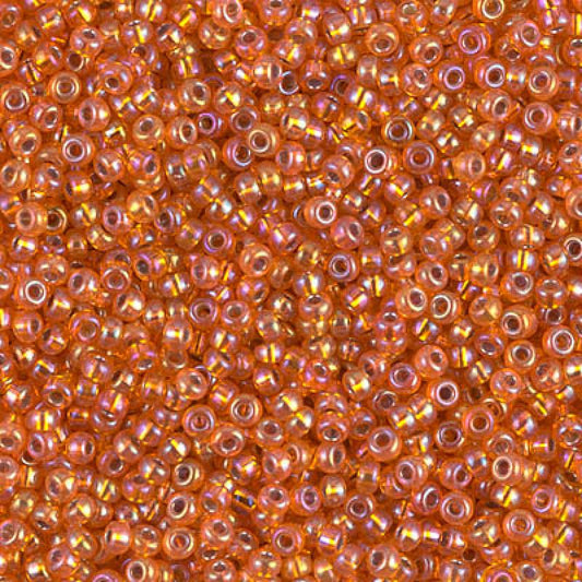 11/0 Miyuki Seed Beads 25g Bag – Silver Lined Orange AB - Colour 1008