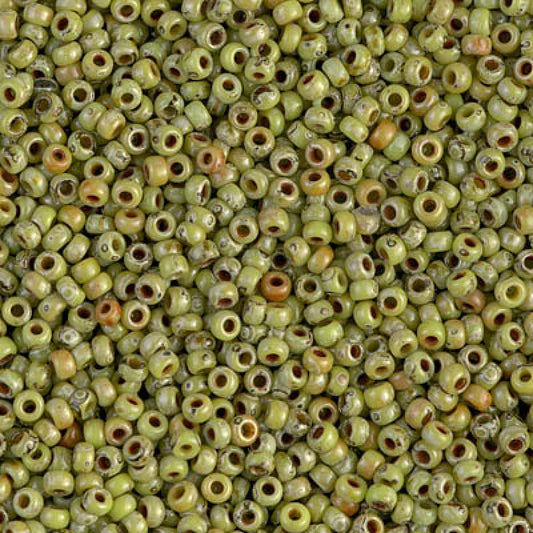 11/0 Miyuki Seed Beads - 25g Bag - Picasso Opaque Chartreuse - Colour 4515