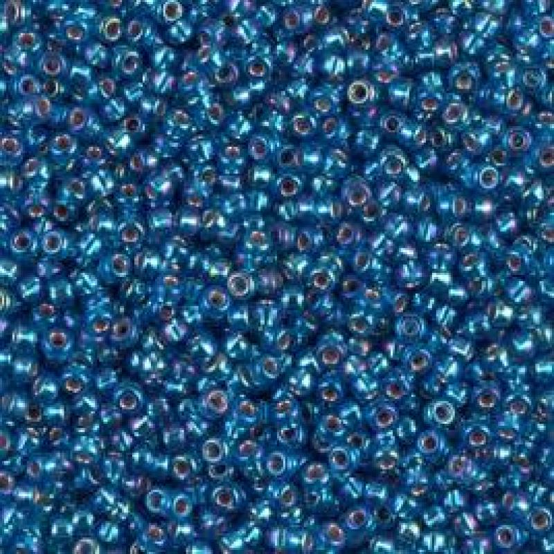 Wholesale 15/0 Miyuki Seed Beads - 50g Bag – Silver Lined Capri Blue AB - Colour 1025