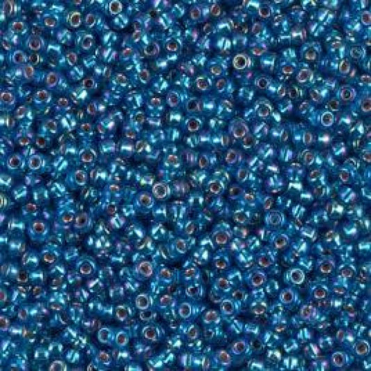 Wholesale 15/0 Miyuki Seed Beads - 50g Bag – Silver Lined Capri Blue AB - Colour 1025