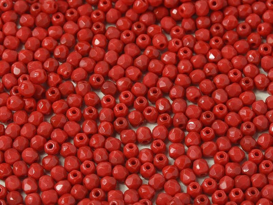 3mm Czech Fire Polish – 93200 – Opaque Red x 100
