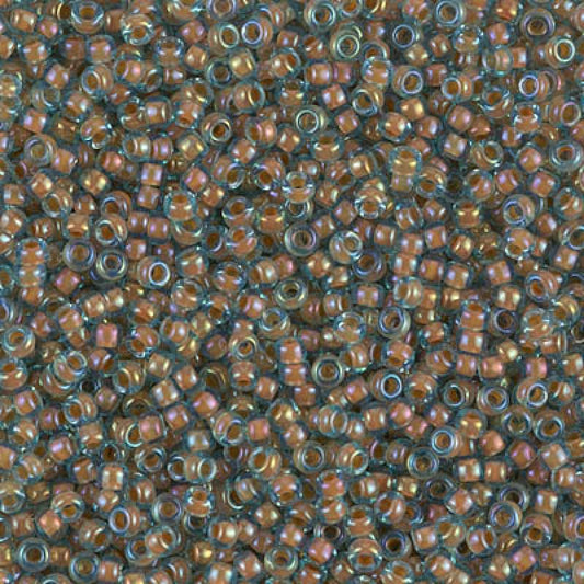 11/0 Miyuki Seed Beads 25g Bag – Luster Aqua Peach Lined - Colour 351